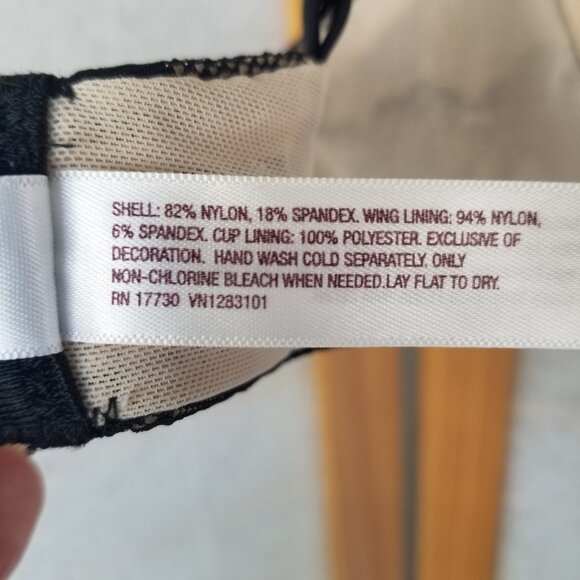 Gilligan & O'Malley Bra 36D Black over Nude Favorite Lightly Lined EUC - Picture 5 of 7